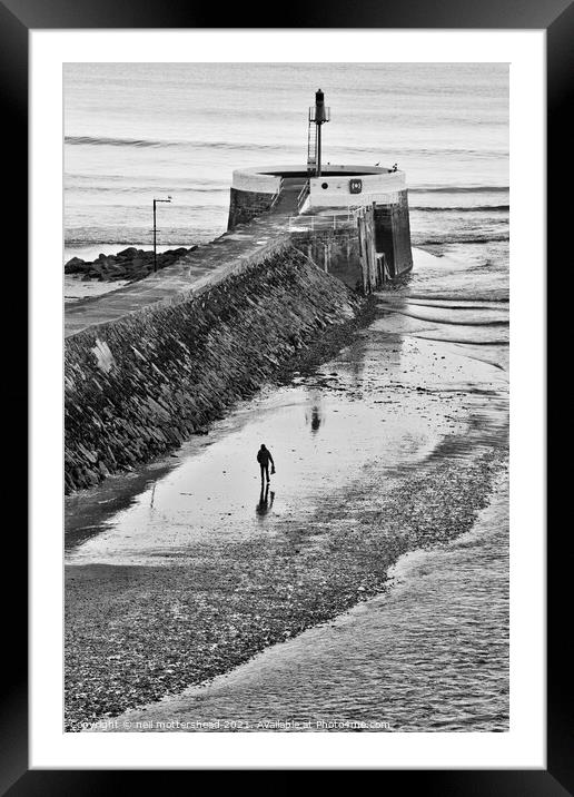 Looe In Monochrome. Framed Mounted Print by Neil Mottershead