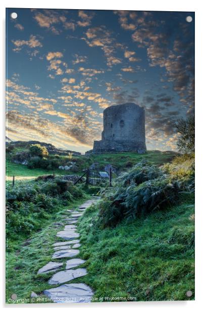 Dolbadarn Castle Llanberis at dawn Acrylic by Phil Longfoot