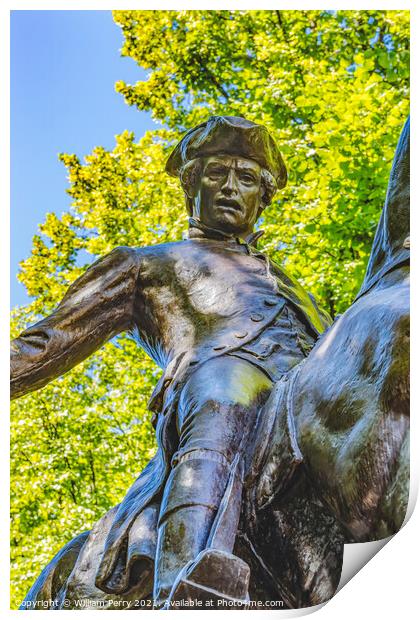 Paul Revere Statue Boston Massachusetts Print by William Perry