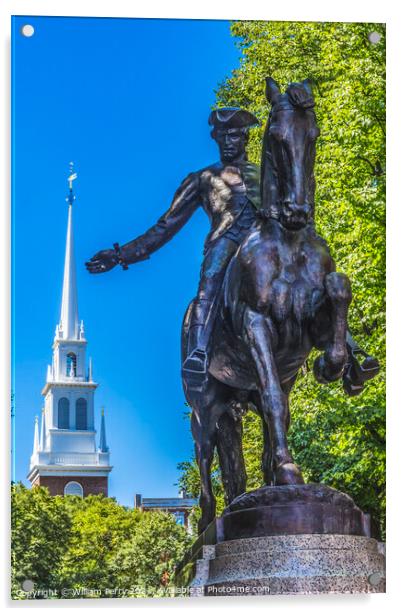 Paul Revere Statue Old North Church Boston Massachusetts Acrylic by William Perry