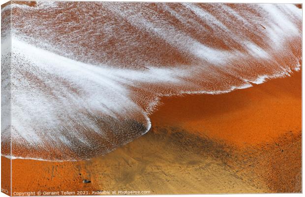 Wave patterns at Brighstone Bay, Isle of Wight, UK Canvas Print by Geraint Tellem ARPS