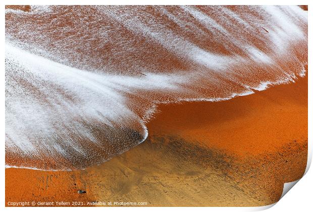 Wave patterns at Brighstone Bay, Isle of Wight, UK Print by Geraint Tellem ARPS