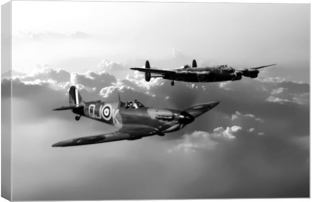 BBMF Spitfire and Lancaster Canvas Print by J Biggadike
