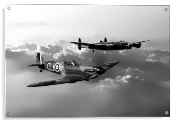 BBMF Spitfire and Lancaster Acrylic by J Biggadike