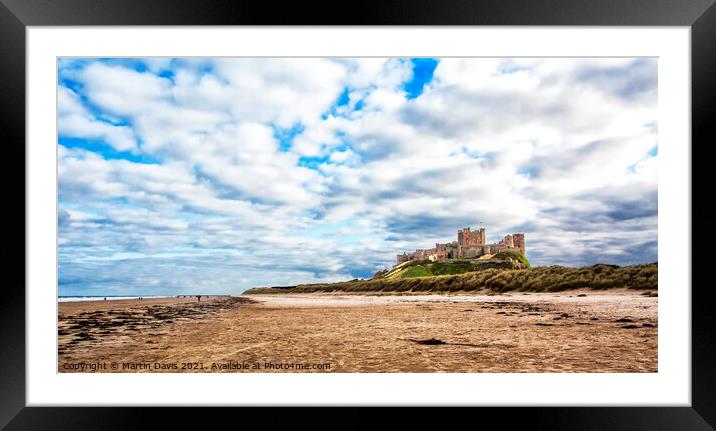 Bamburgh Beach and Castle Framed Mounted Print by Martin Davis