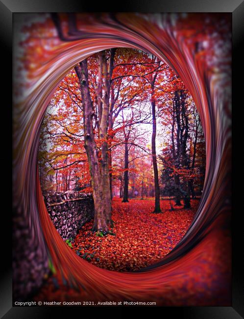 Autumn Path. Framed Print by Heather Goodwin