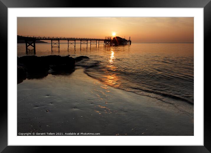Sunset over Totland Pier, Isle of Wight, UK Framed Mounted Print by Geraint Tellem ARPS