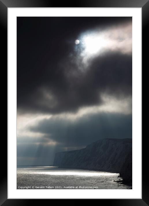 Storm clouds over Tennyson Down, Isle of Wight, UK Framed Mounted Print by Geraint Tellem ARPS