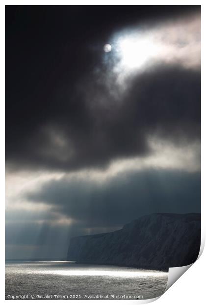Storm clouds over Tennyson Down, Isle of Wight, UK Print by Geraint Tellem ARPS