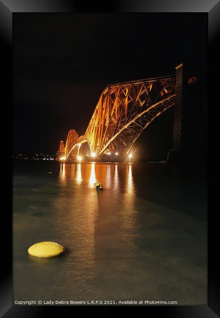 The Forth Bridge Scotland at night  Framed Print by Lady Debra Bowers L.R.P.S