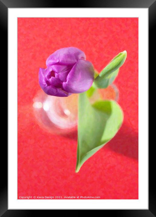 A Tulip for Your Loved One Framed Mounted Print by Kasia Design