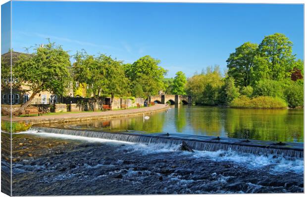 Bakewell Weir and River Wye Canvas Print by Darren Galpin