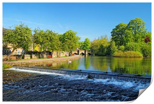 Bakewell Weir and River Wye Print by Darren Galpin