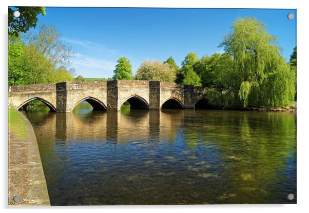 Bakewell Bridge and River Wye Acrylic by Darren Galpin