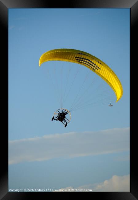 Powered Parachute Framed Print by Beth Rodney