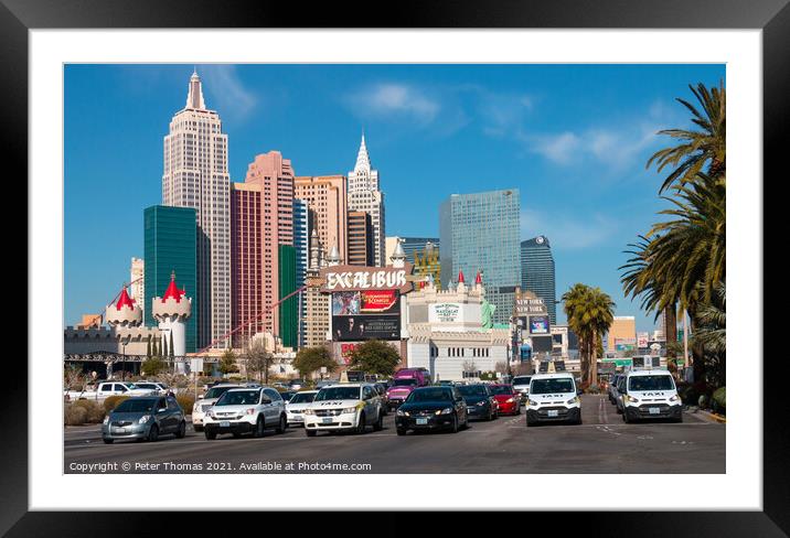 Majestic Grandeur The Excalibur Hotel in Las Vegas Framed Mounted Print by Peter Thomas