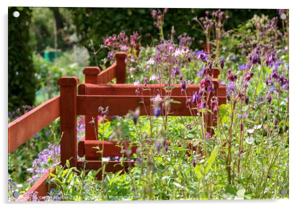 South Shropshire Summer Garden Acrylic by Simon Marlow