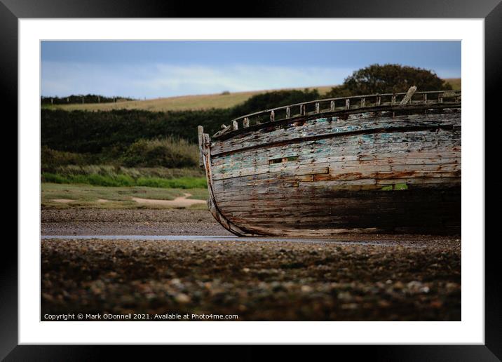 Beached Wreck Framed Mounted Print by Mark ODonnell