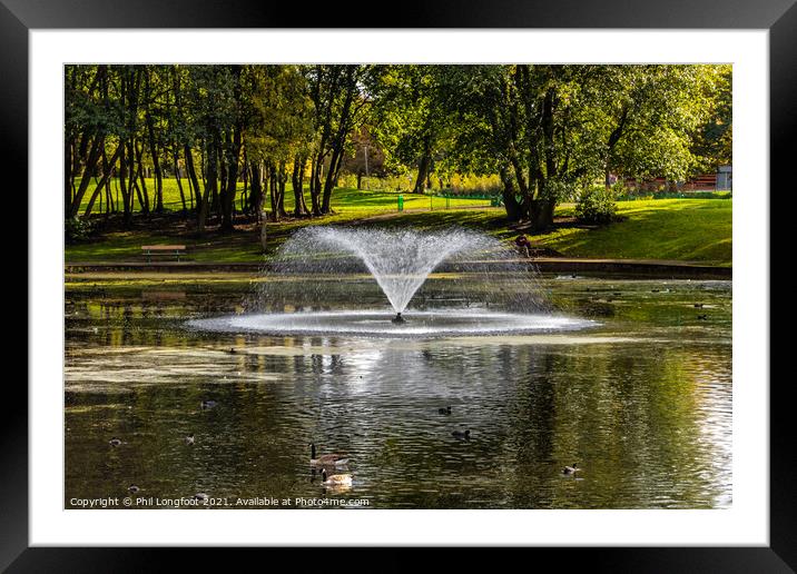 City park fountain Framed Mounted Print by Phil Longfoot