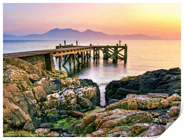 Isle of Arran sunset Print by Peter Gaeng