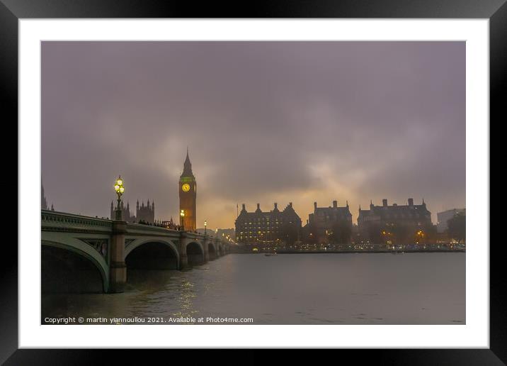 Enchanting London Mist Framed Mounted Print by Martin Yiannoullou