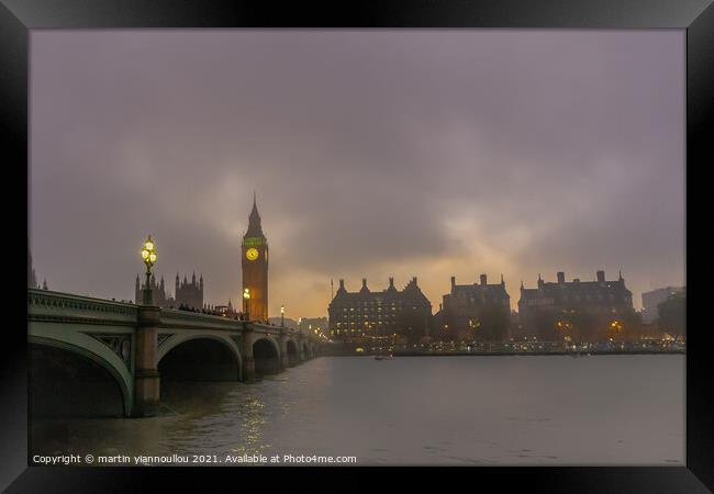 Enchanting London Mist Framed Print by Martin Yiannoullou