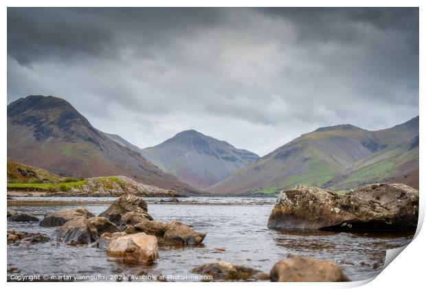 Majestic Wast Water Print by Martin Yiannoullou