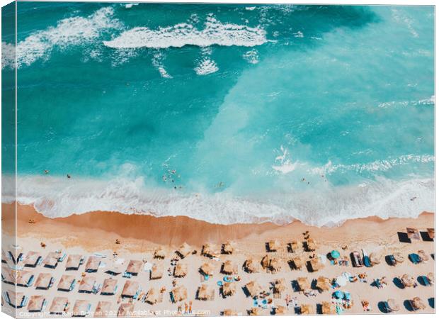Ocean Waves Art Print, Aerial Blue Ocean Print, Summer Vibes Canvas Print by Radu Bercan