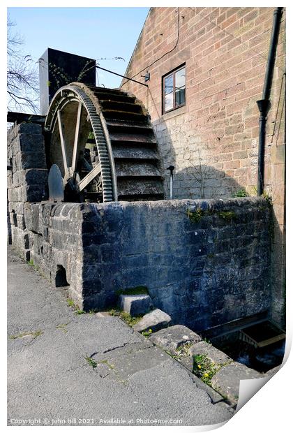 Mill Water Wheel. Print by john hill