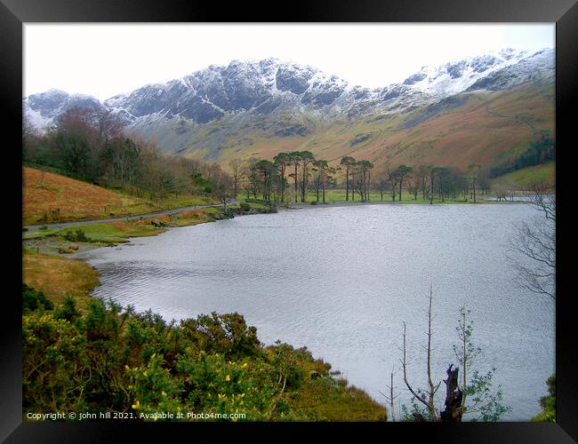 Haystacks Mountain and Buttermere lake Framed Print by john hill