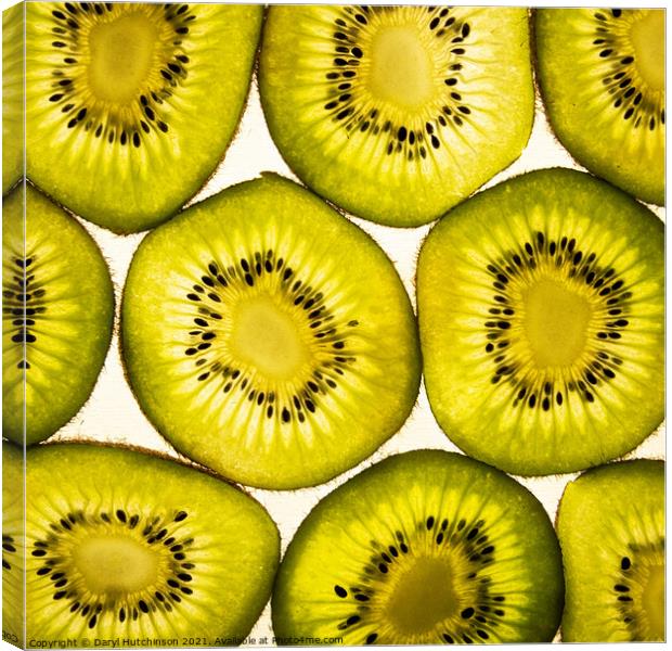 A close up of a kiwi fruit  Canvas Print by Daryl Peter Hutchinson