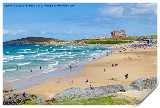 fistral beach newquay Print by Kevin Britland