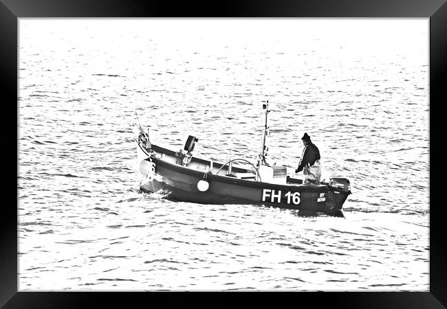 Silver light, Cornish fisherman going out. Framed Print by Ed Whiting