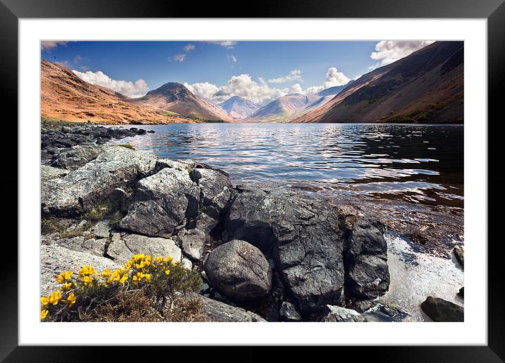 Rocks on Wast Water Framed Mounted Print by Stephen Mole