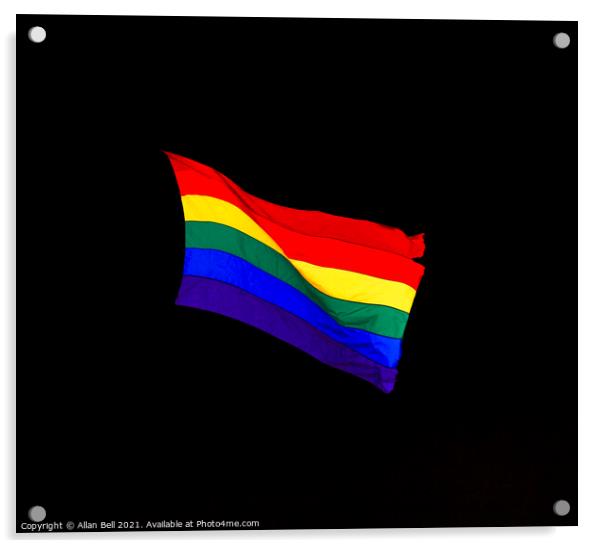 Rainbow flag Acrylic by Allan Bell