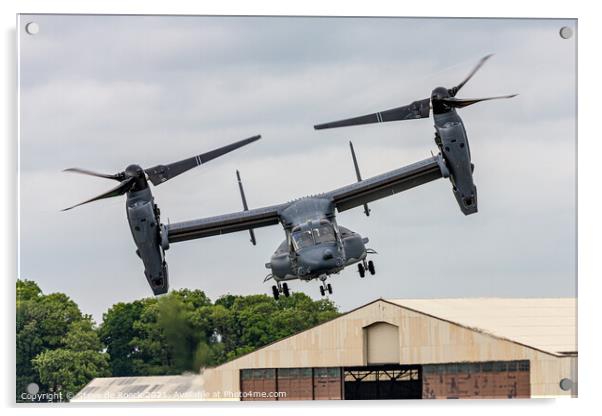 Bell Boeing Osprey CV-22B In The Hover. Acrylic by Steve de Roeck
