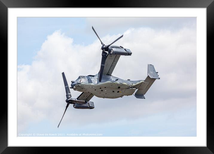 Osprey CV-22B Shows Its Undersides. Framed Mounted Print by Steve de Roeck