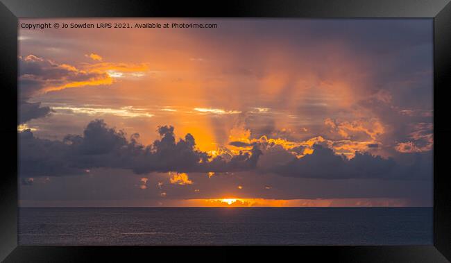 Barbados Sunset Framed Print by Jo Sowden