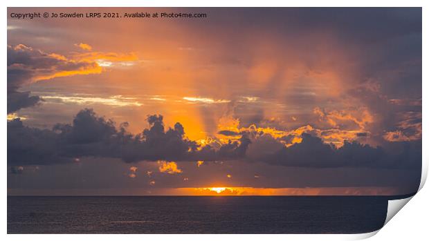 Barbados Sunset Print by Jo Sowden