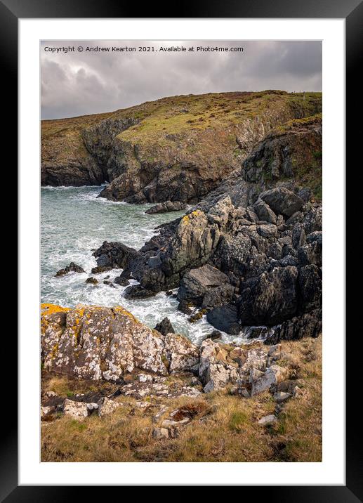 Rugged coastline of North Pembrokeshire Framed Mounted Print by Andrew Kearton