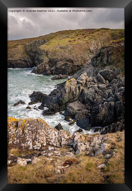 Rugged coastline of North Pembrokeshire Framed Print by Andrew Kearton