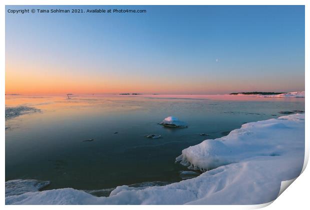 Colours of Arctic February Morning Print by Taina Sohlman