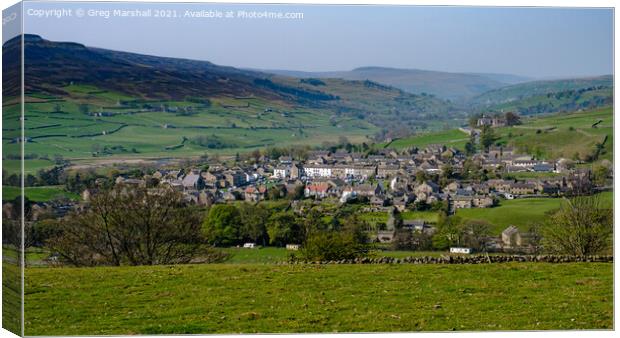 Reeth in the heart of The Yorkshire Dales Canvas Print by Greg Marshall