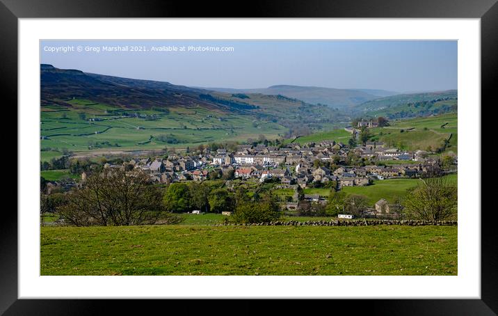 Reeth in the heart of The Yorkshire Dales Framed Mounted Print by Greg Marshall