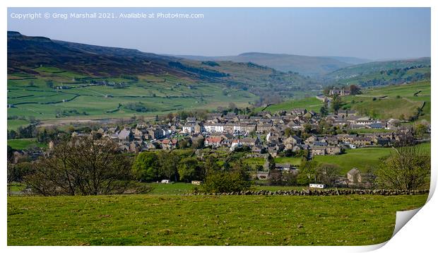 Reeth in the heart of The Yorkshire Dales Print by Greg Marshall
