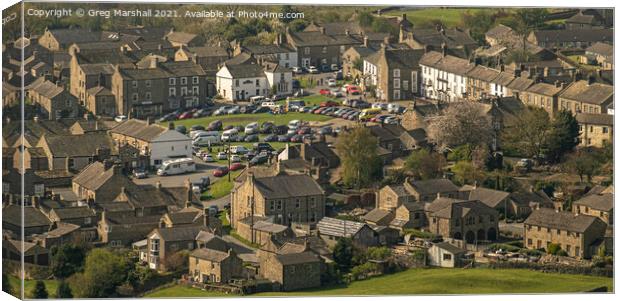Reeth village centre in the heart of the Yorkshire Canvas Print by Greg Marshall