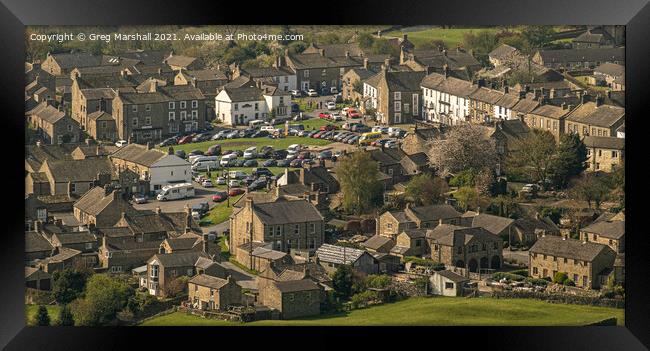 Reeth village centre in the heart of the Yorkshire Framed Print by Greg Marshall