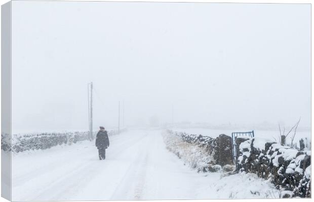 Snow on the road Canvas Print by chris smith