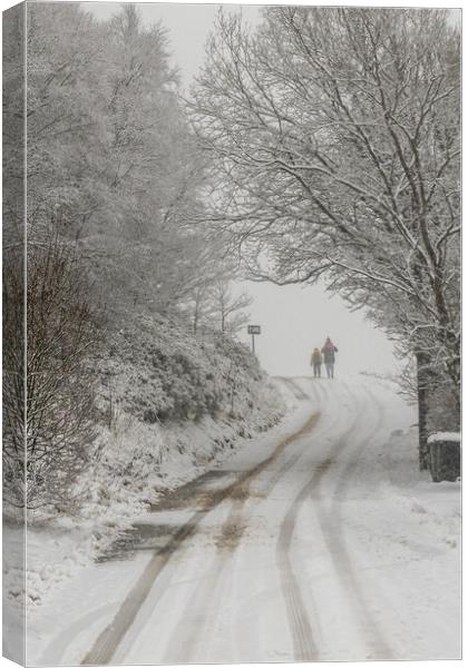 Snow covered roads Canvas Print by chris smith