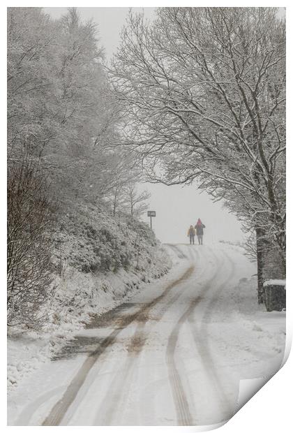 Snow covered roads Print by chris smith